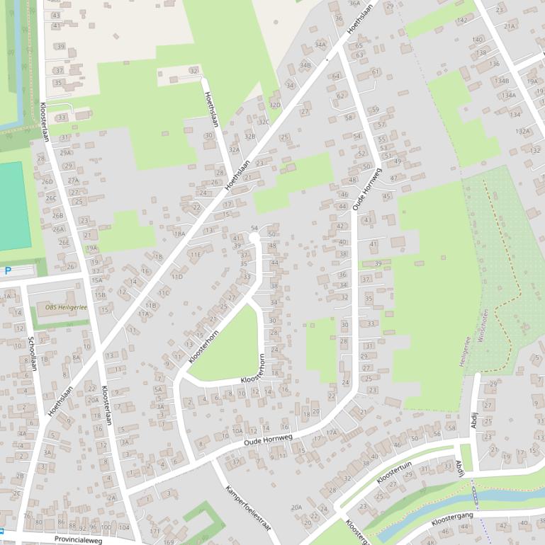 Kaart van  Oude Hornweg.