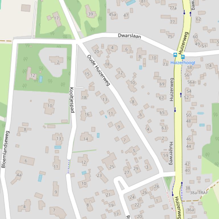 Kaart van  Oude Huizerweg.