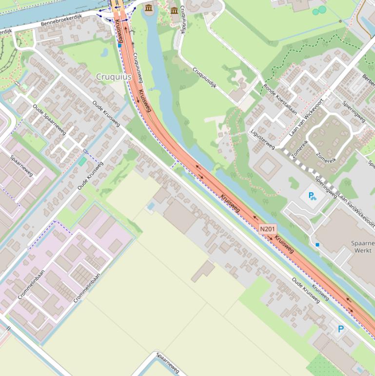 Kaart van  Oude Kruisweg.