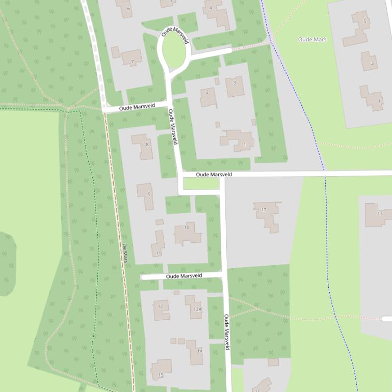 Kaart van  Oude Marsveld.