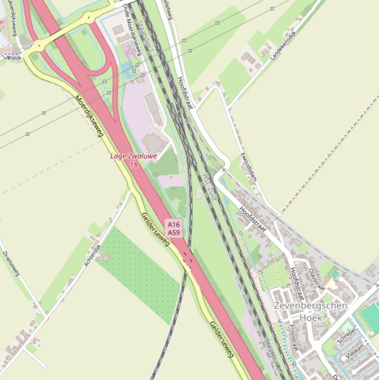 Kaart van  Oude Moerdijkseweg.