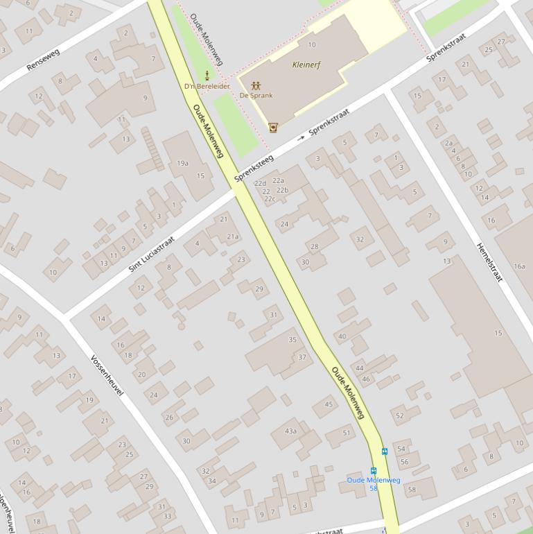 Kaart van de Oude-Molenweg.