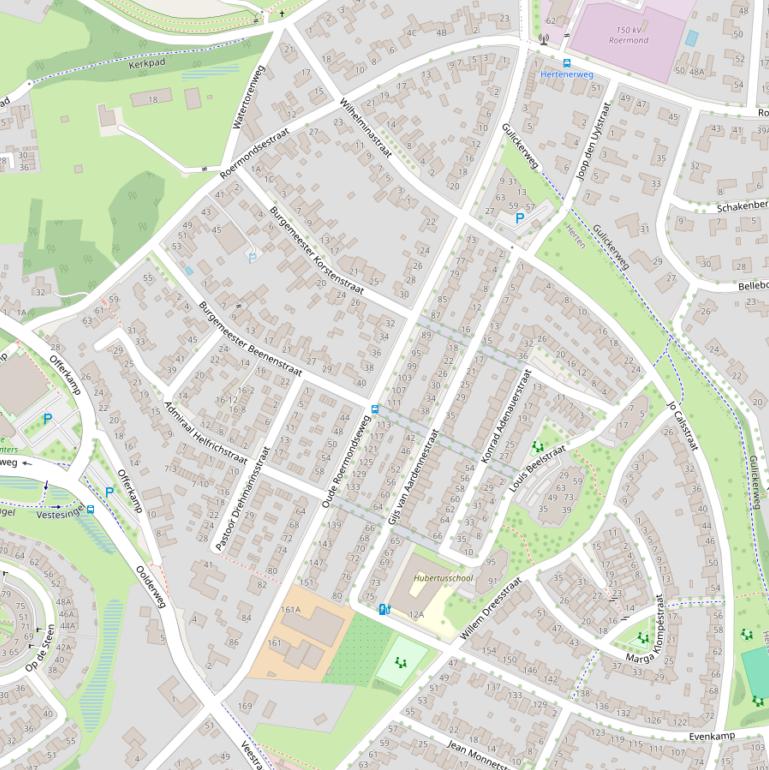 Kaart van  Oude Roermondseweg.