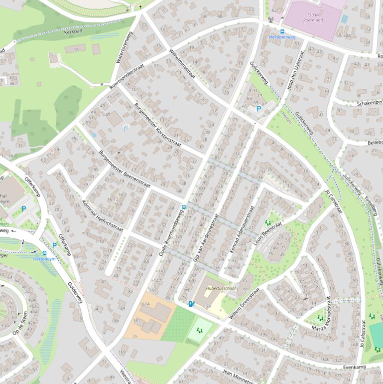 Kaart van  Oude Roermondseweg.