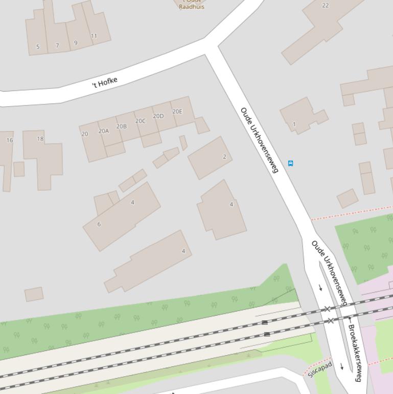 Kaart van  Oude Urkhovenseweg.