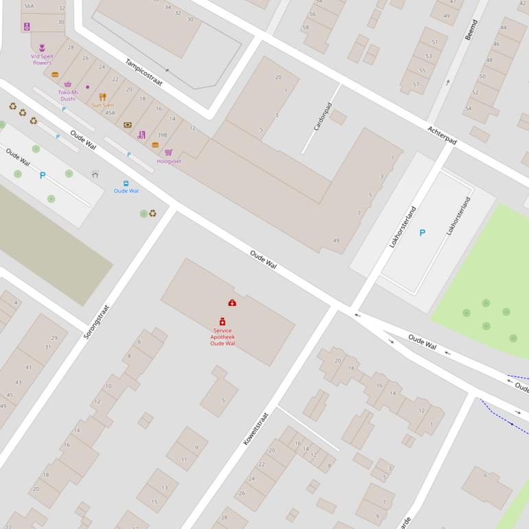 Kaart van  Oude Wal.