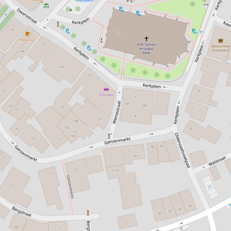 Kaart van  Oude Wemestraat.