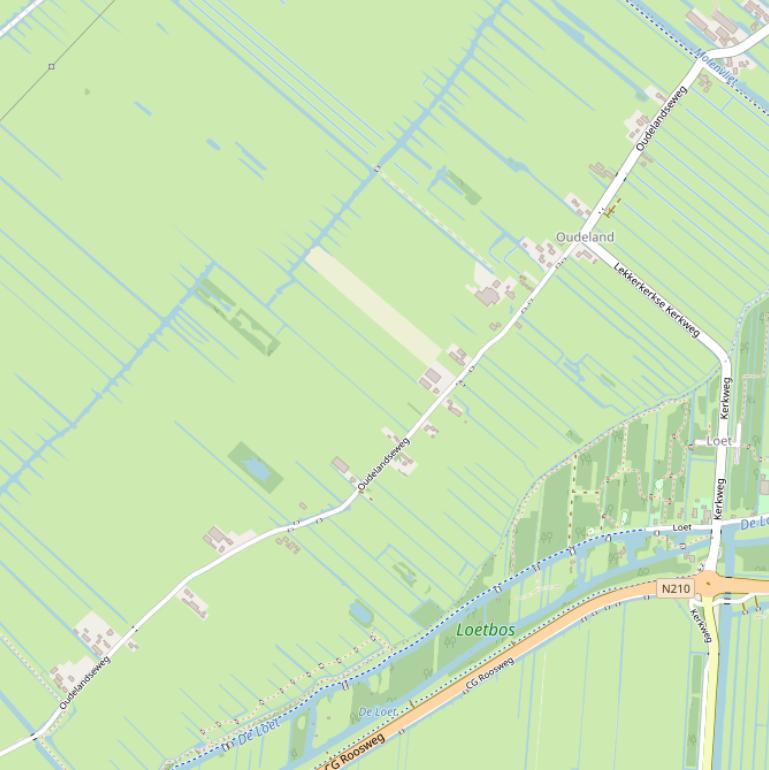 Kaart van de Oudelandseweg.