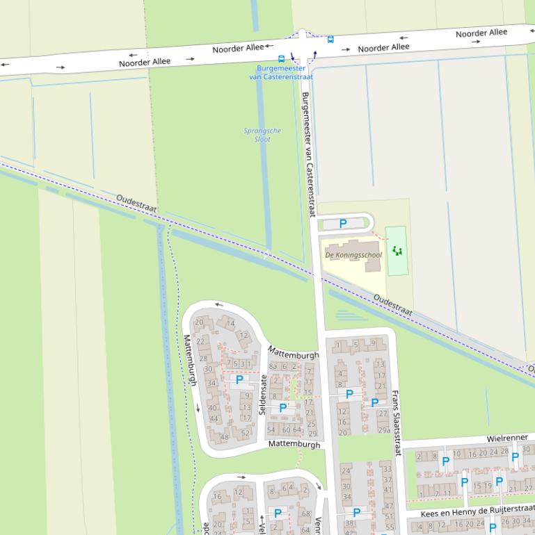 Kaart van de Oudestraat.