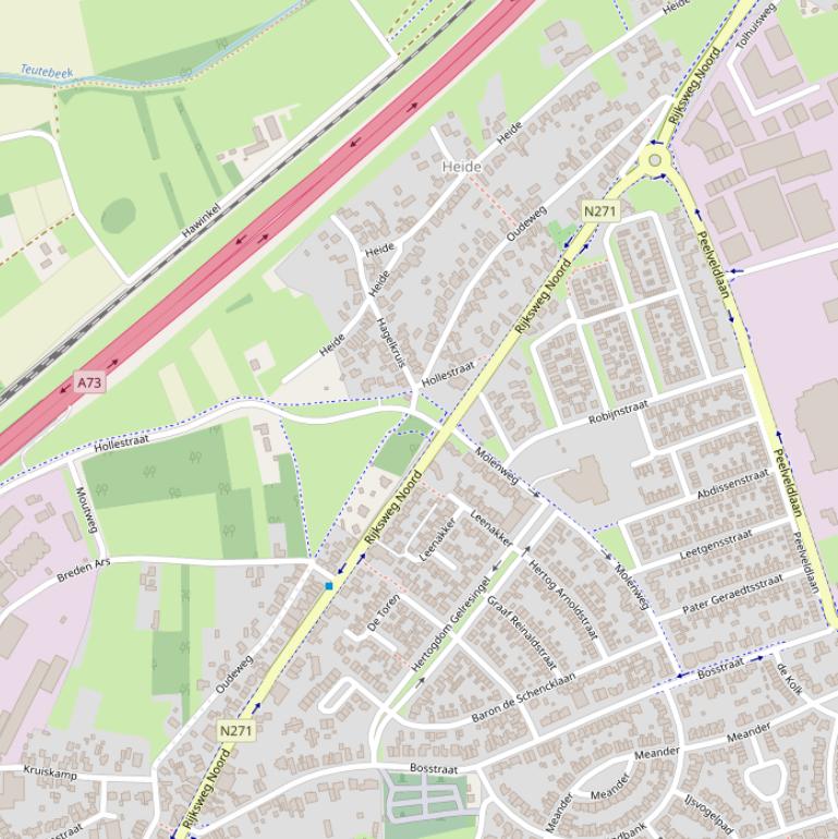 Kaart van de Oudeweg.