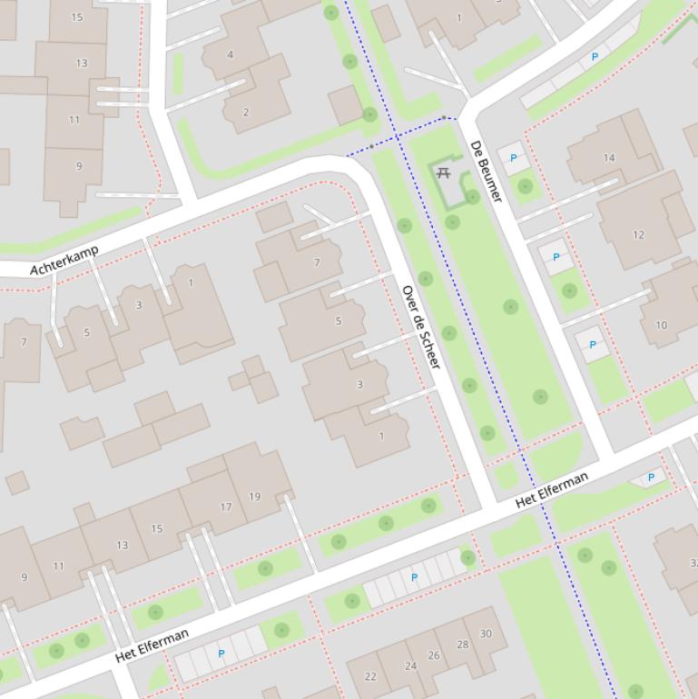 Kaart van  Over de Scheer.