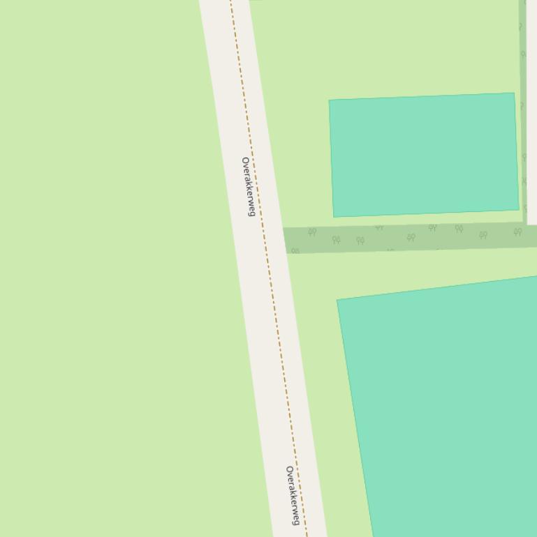 Kaart van de Overakkerweg.