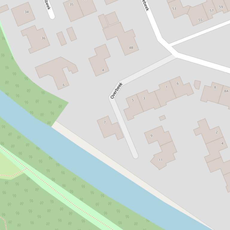 Kaart van  Overbeek.
