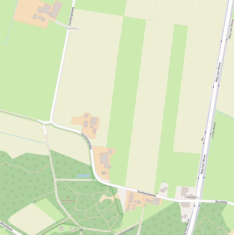 Kaart van de Overbergseweg.