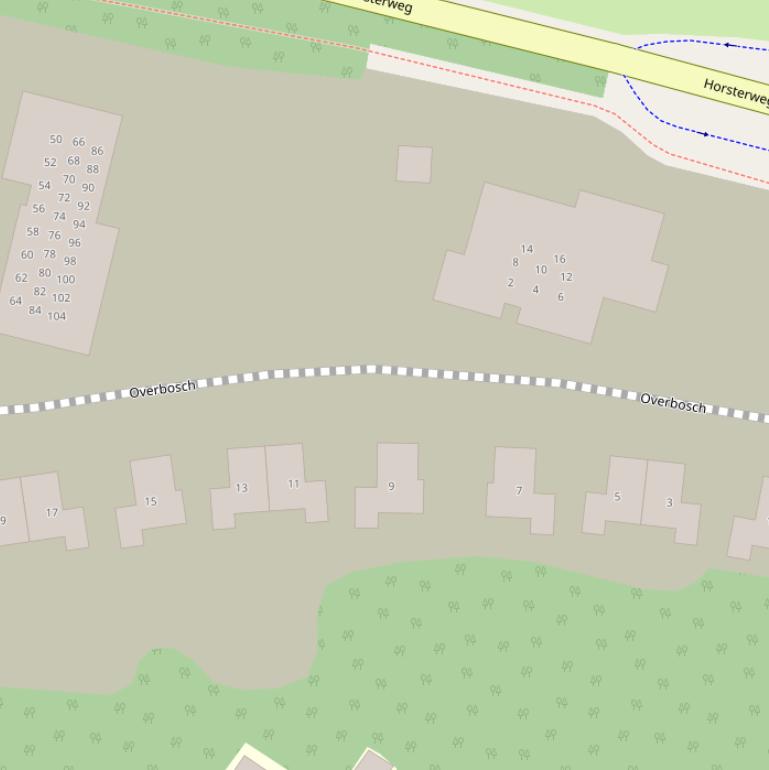 Kaart van  Overbosch.