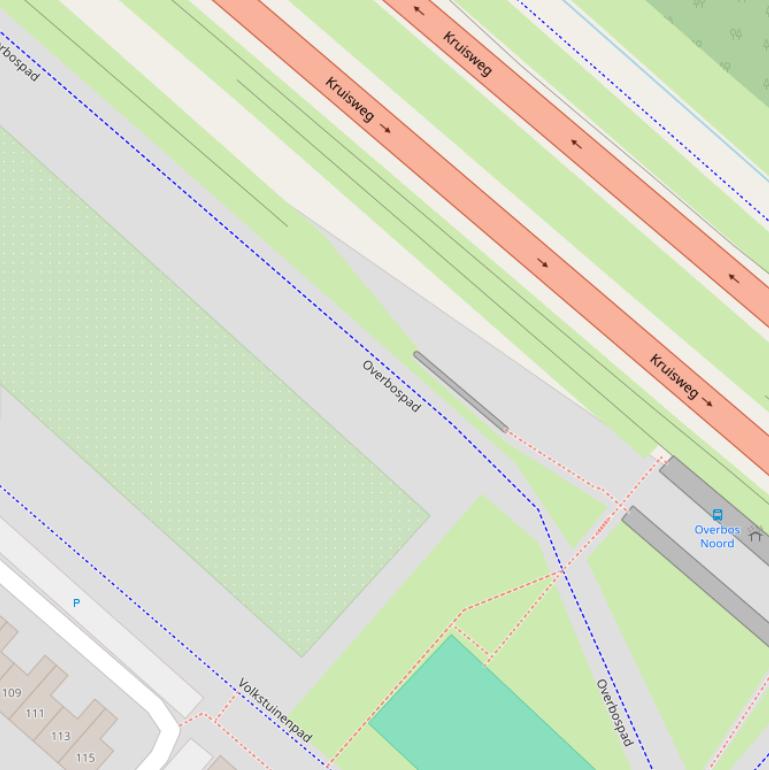 Kaart van het Overbospad.