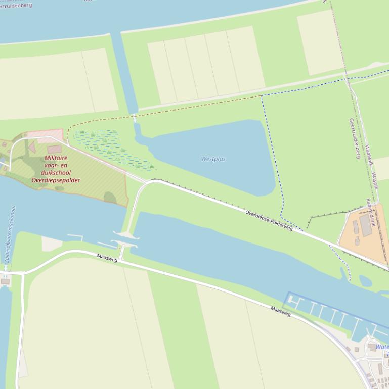 Kaart van de Overdiepse-Polderweg.