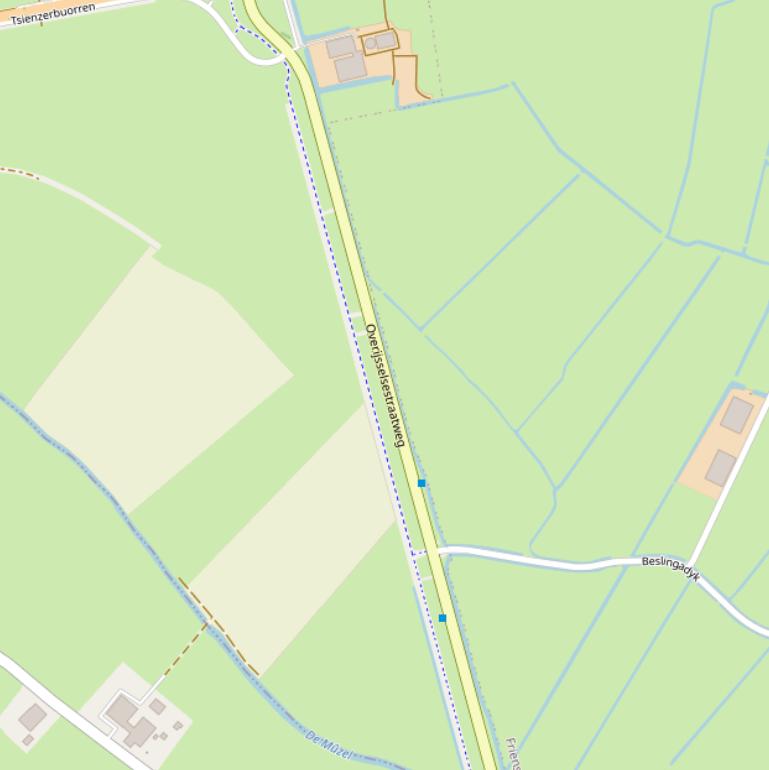 Kaart van de Overijsselse straatweg.