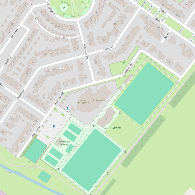 Kaart van het Overrijnseveld.