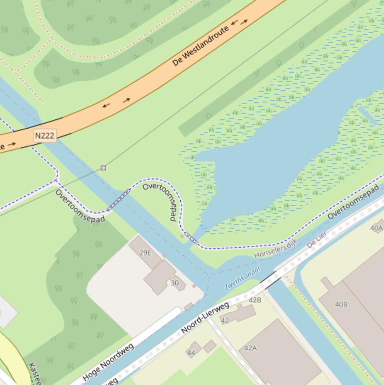 Kaart van het Overtoomsepad.