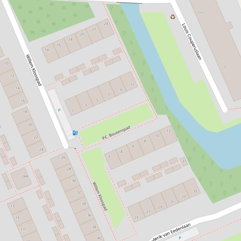 Kaart van het P.C. Boutenspad.