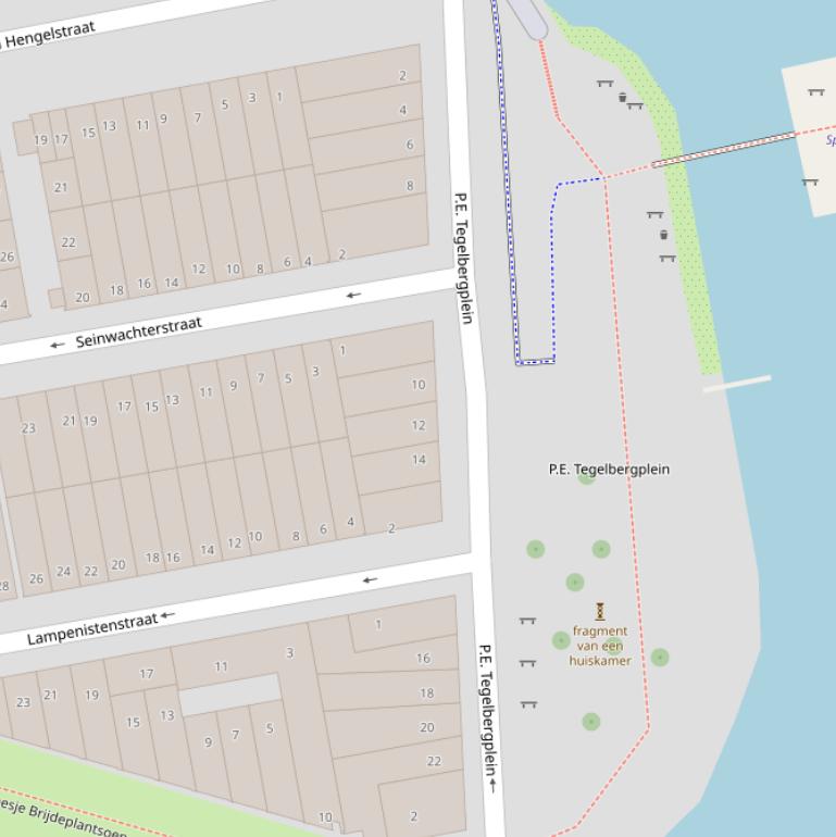 Kaart van het P.E. Tegelbergplein.