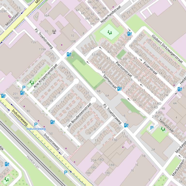 Kaart van de P.J. Troelstraweg.