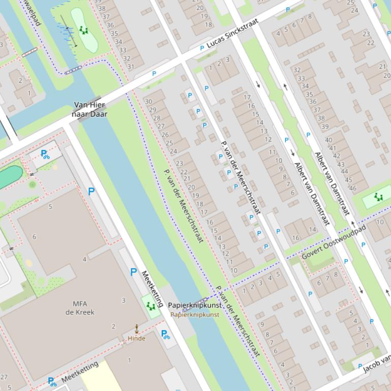 Kaart van de P. van der Meerschstraat.