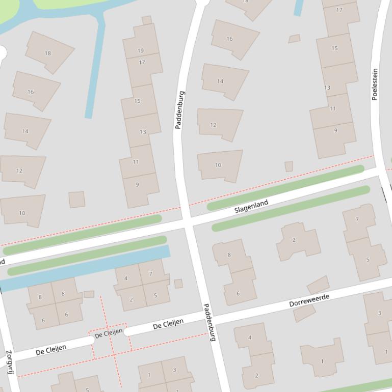 Kaart van  Paddenburg.