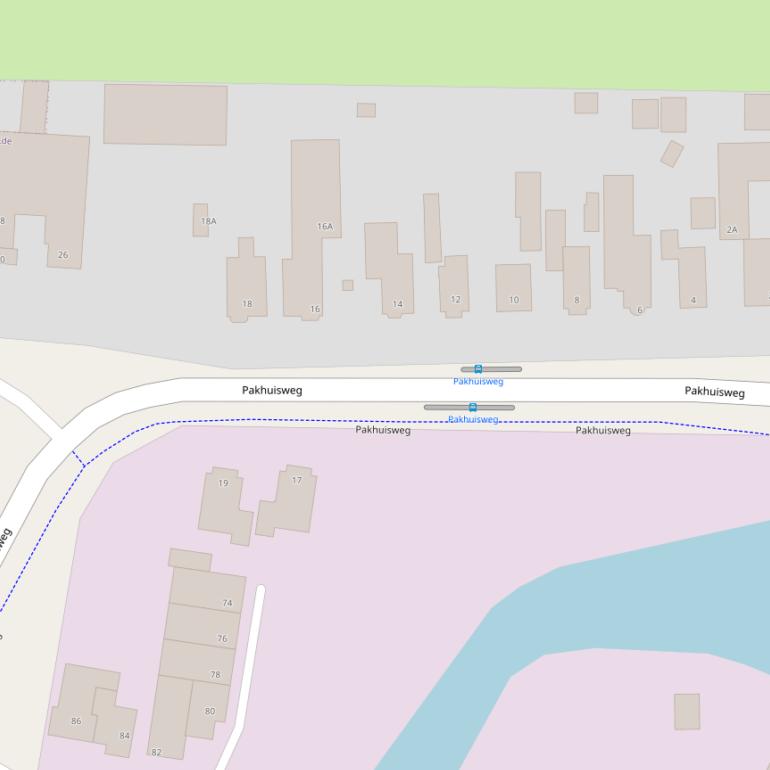 Kaart van de Pakhuisweg.