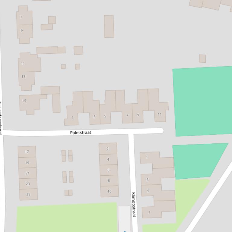 Kaart van de Paletstraat.