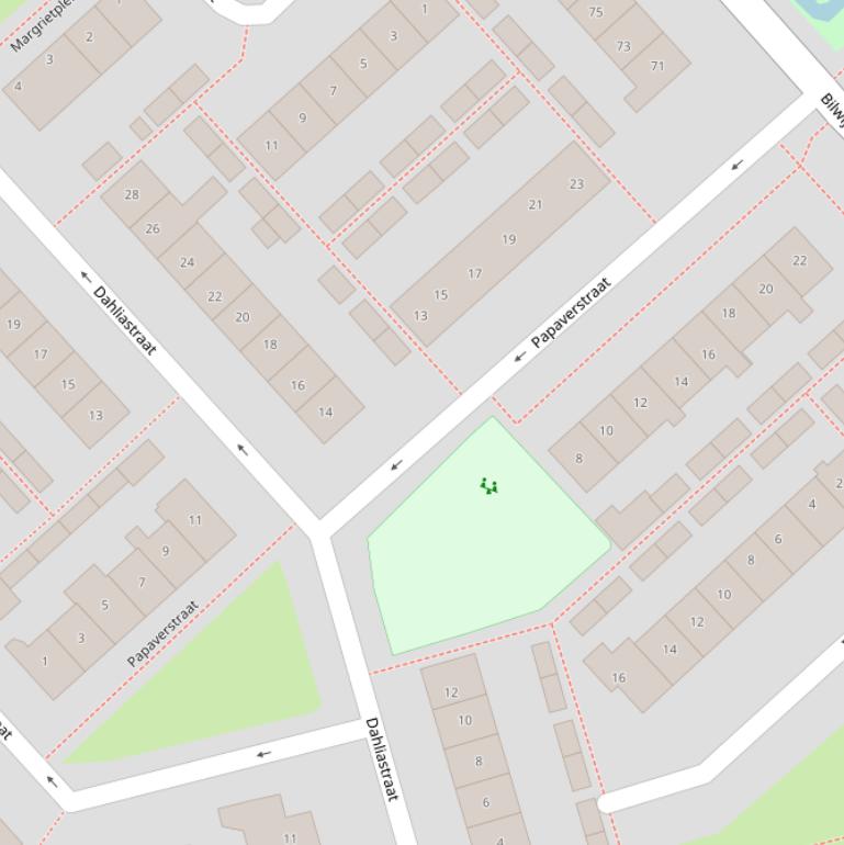 Kaart van de Papaverstraat.