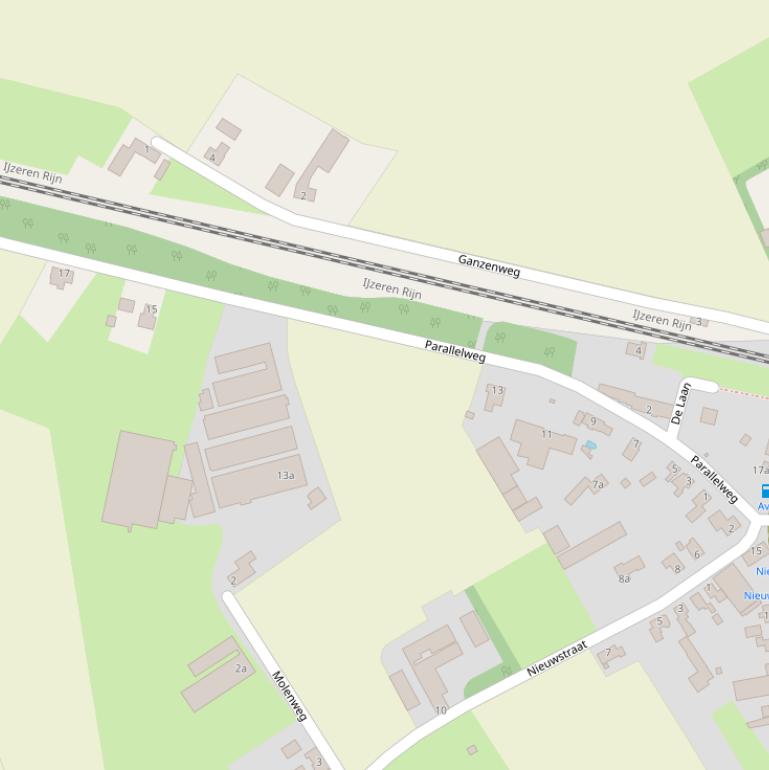 Kaart van de Parallelweg.