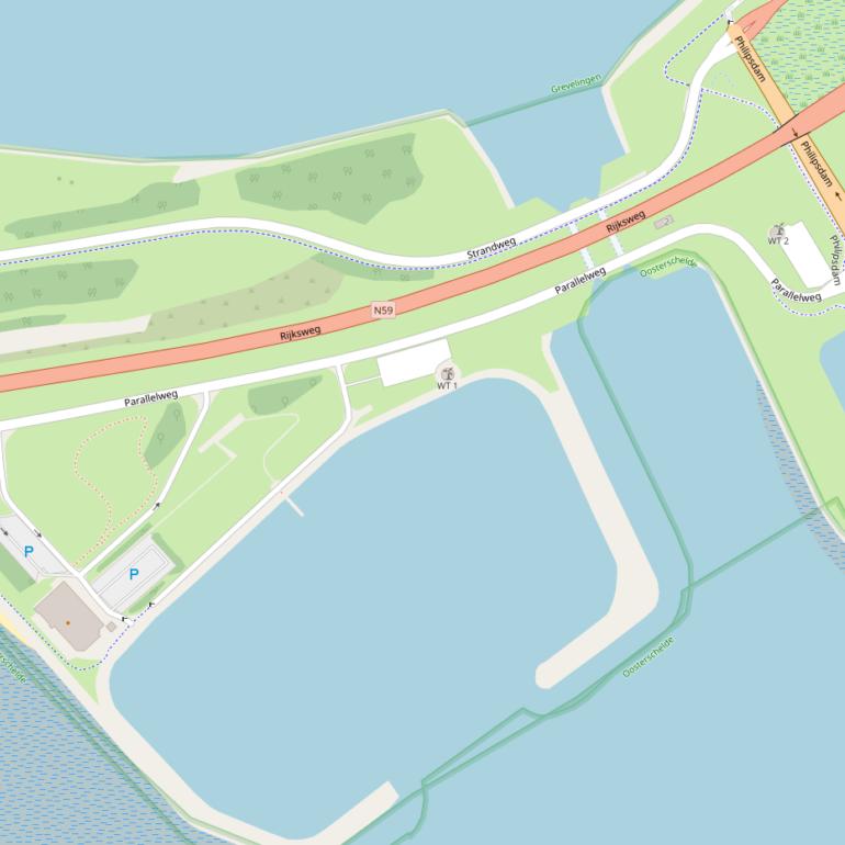 Kaart van de Parallelweg.