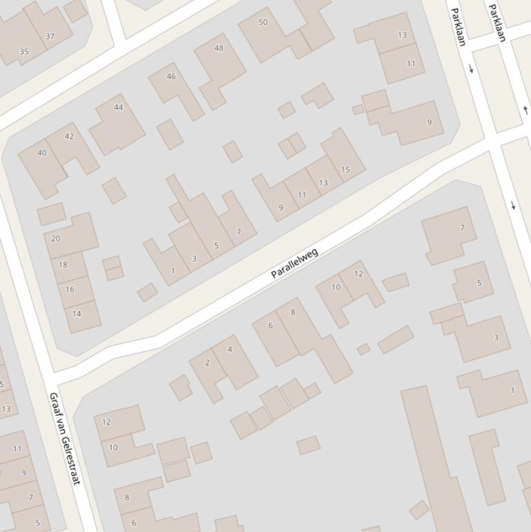 Kaart van de Parallelweg.