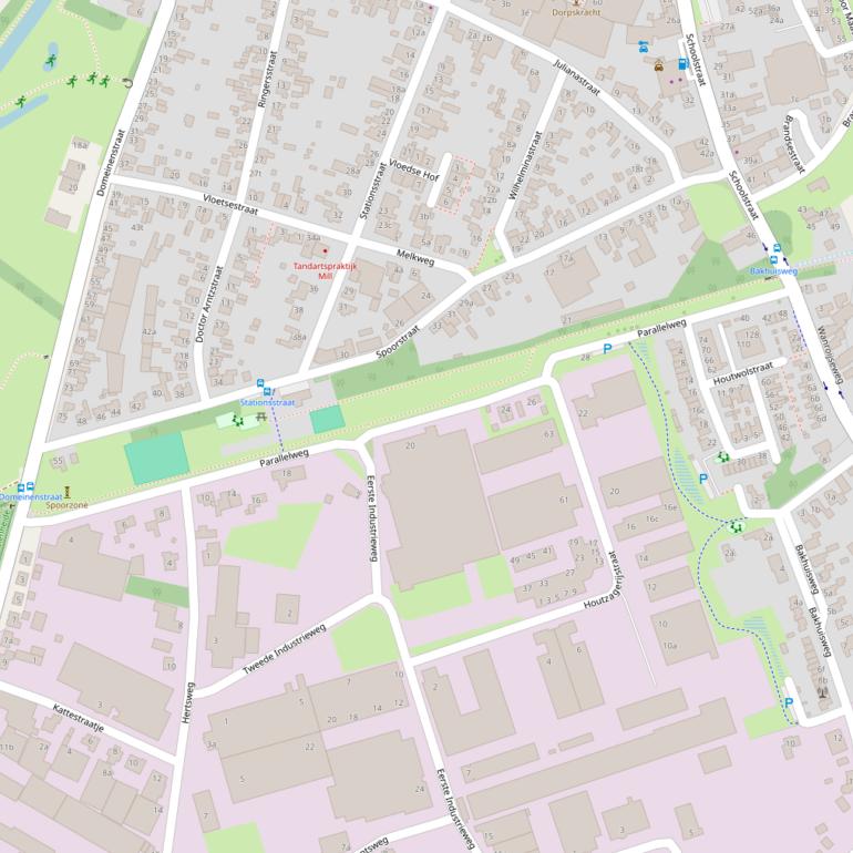 Kaart van de Parallelweg.