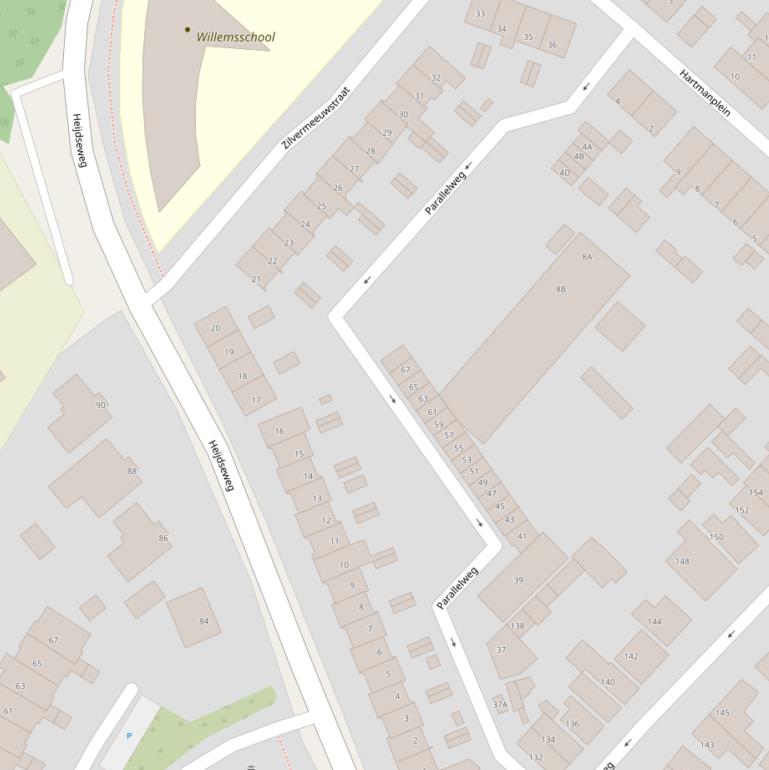 Kaart van de Parallelweg.