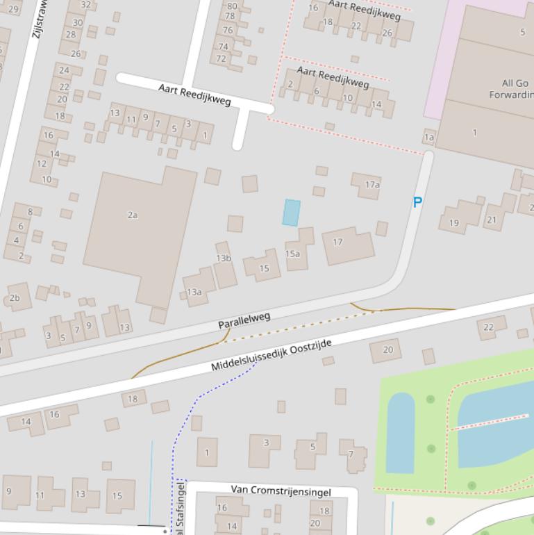 Kaart van de Parallelweg.