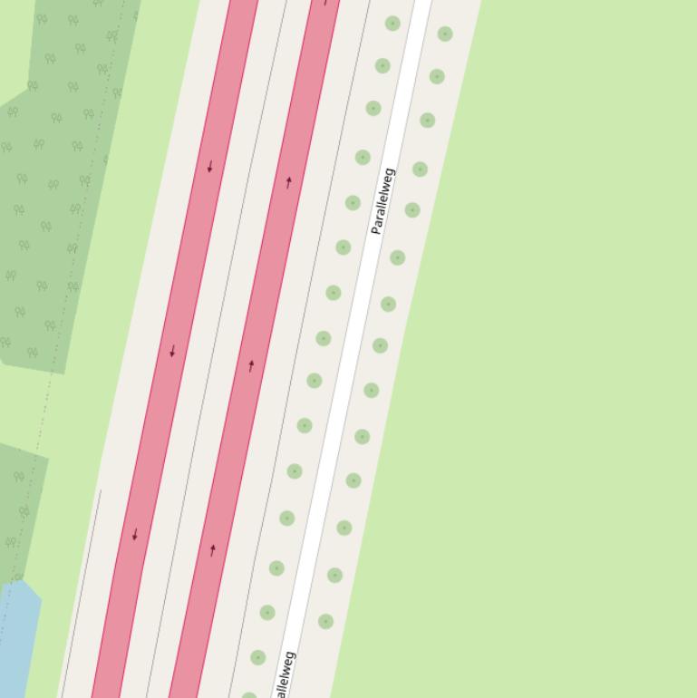 Kaart van de Parallelweg.