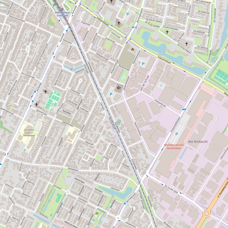 Kaart van de Parallelweg.