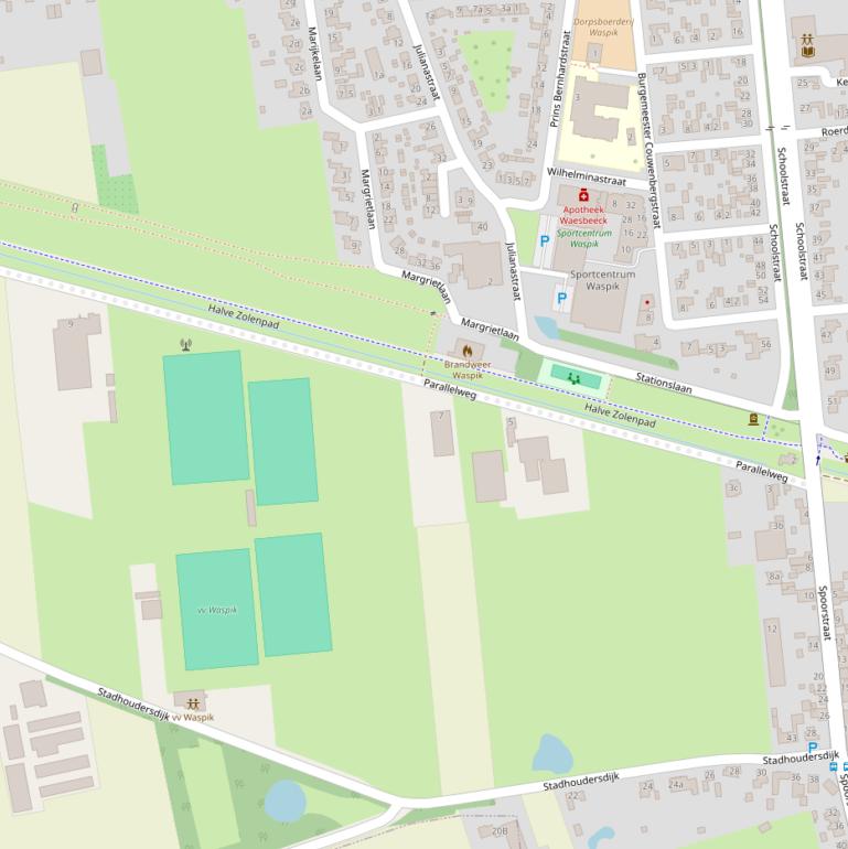 Kaart van de Parallelweg.