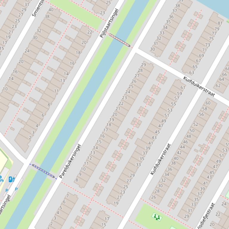 Kaart van de Parelduikersingel.