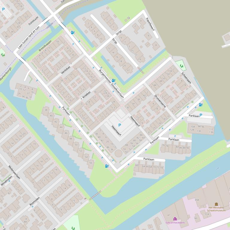 Kaart van de Parklaan.