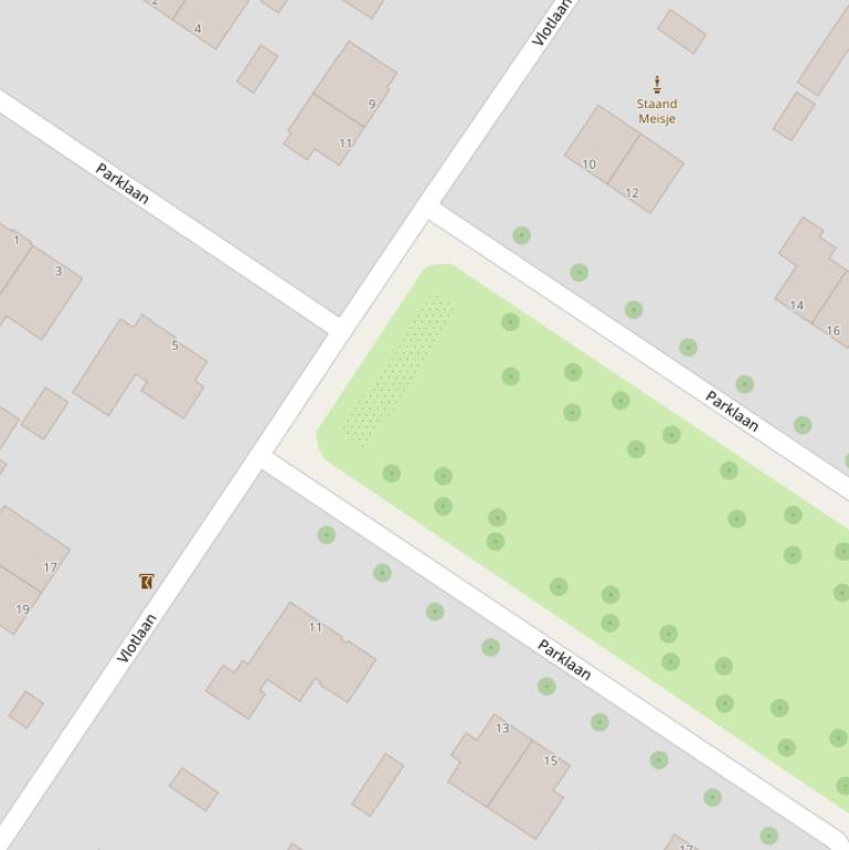 Kaart van de Parklaan.