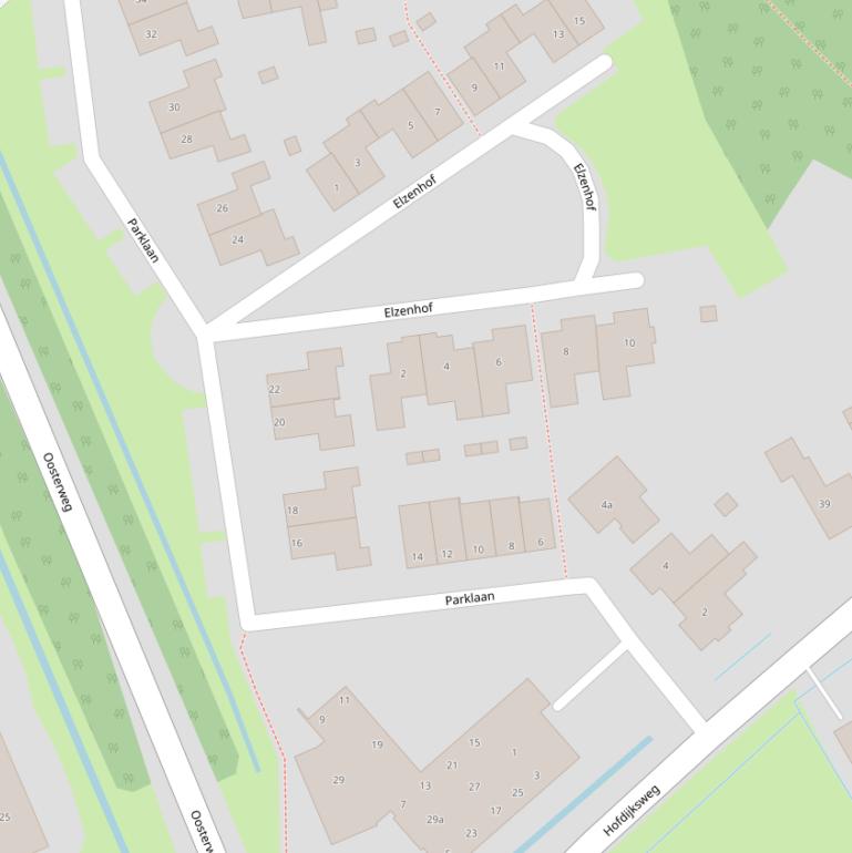 Kaart van de Parklaan.