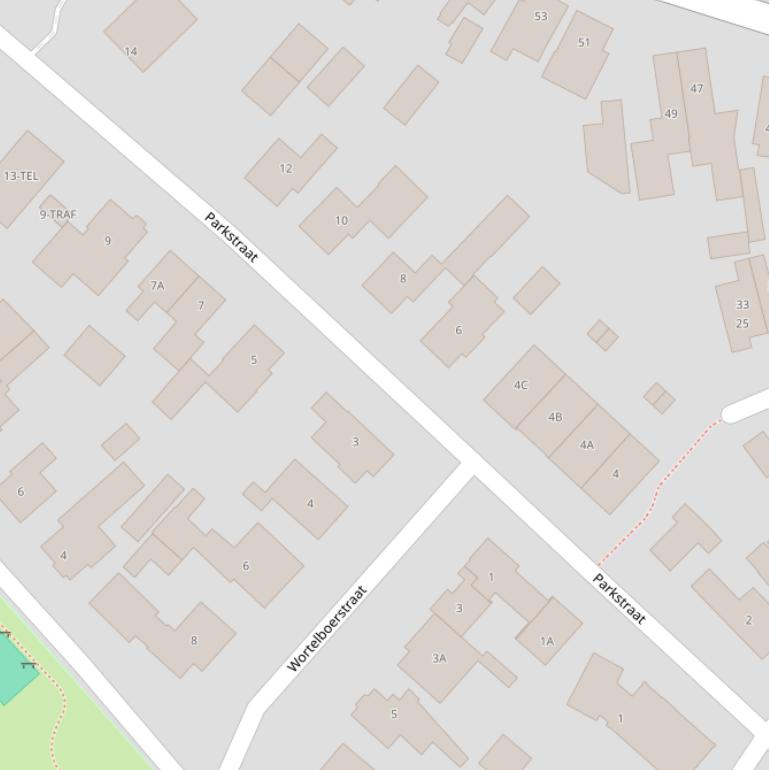 Kaart van de Parkstraat.