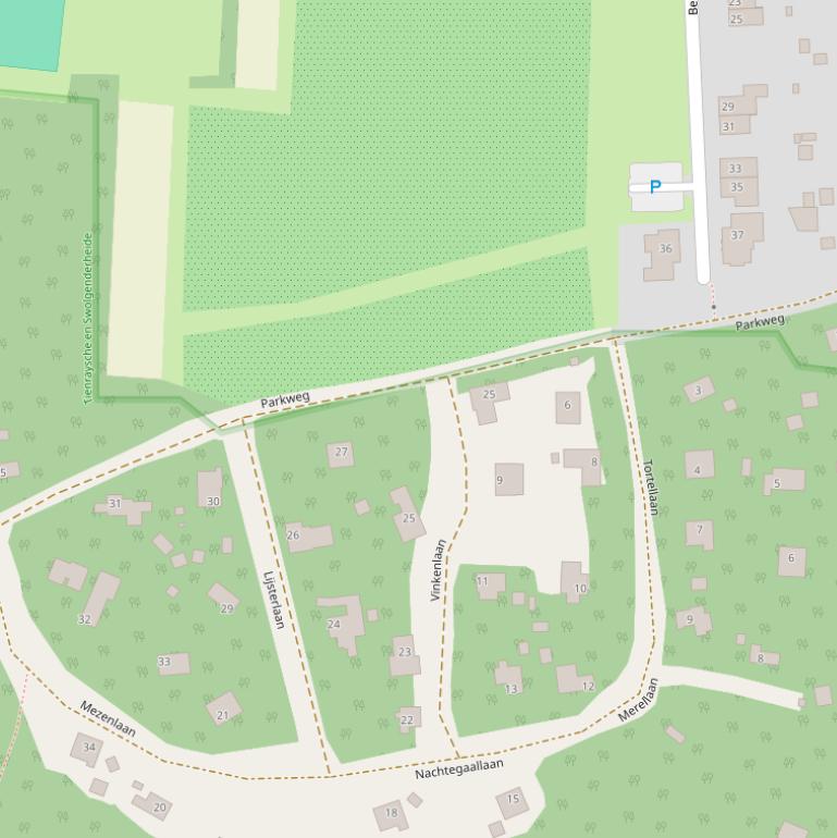 Kaart van de Parkweg.