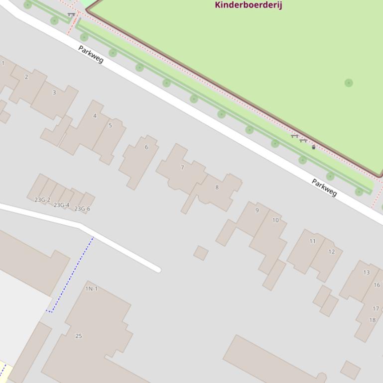 Kaart van de Parkweg.