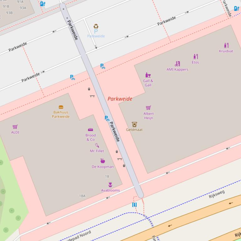 Kaart van de Parkweide.