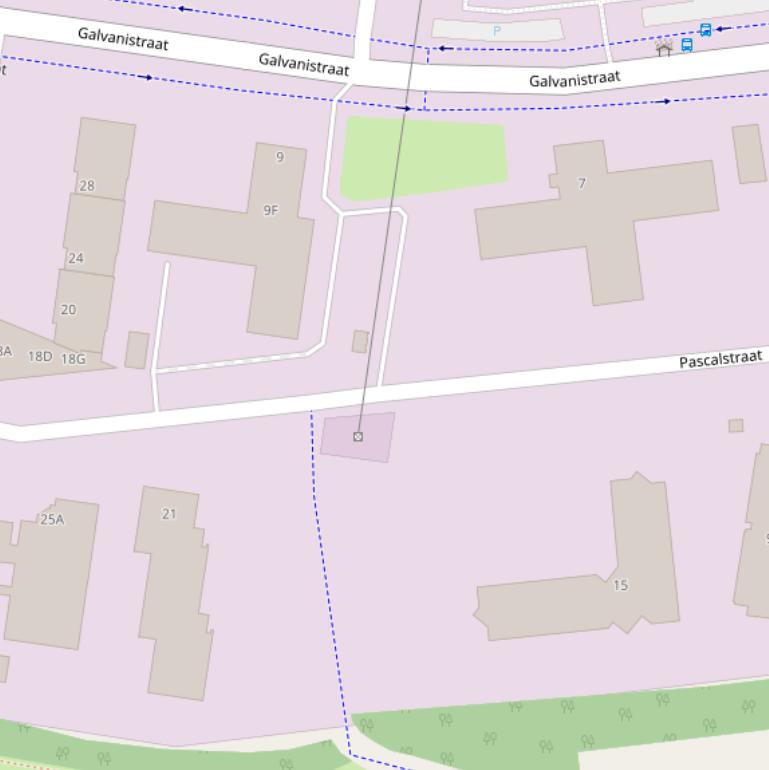 Kaart van de Pascalstraat.